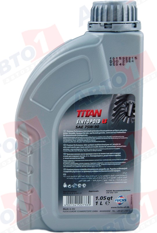 ТРАНСМИССИОННОЕ МАСЛО 1Л 75W-85 API GL-5 MB 235.7