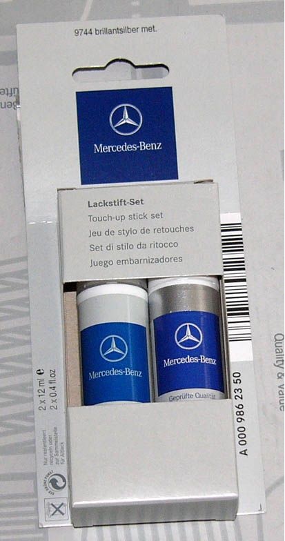 Карандаш для подкраски, металлик. Краска +лак оригинал A00098623507986 для Мерседес